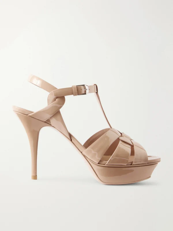 Saint Laurent Tribute Patent-leather Sandals
