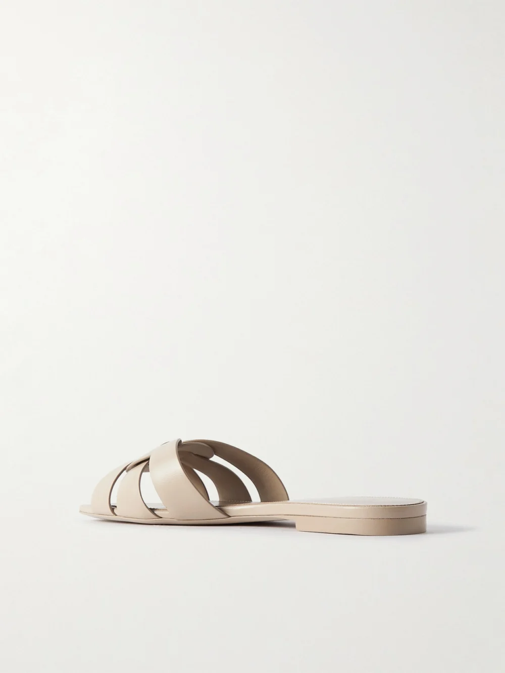 Back view of the Saint Laurent Tribute Woven Leather Slides