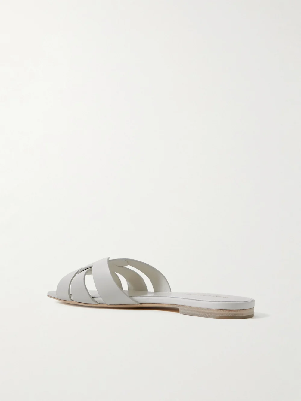 Back view of the Saint Laurent Tribute Woven Leather Slides