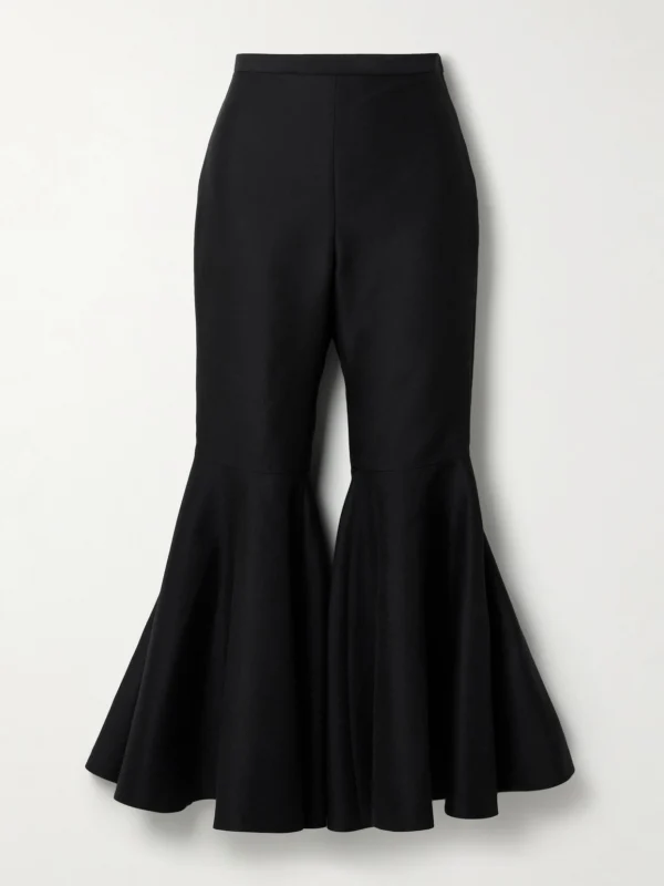 Salon 1884 Catullo Cropped Cotton and Silk-blend Flared Pants
