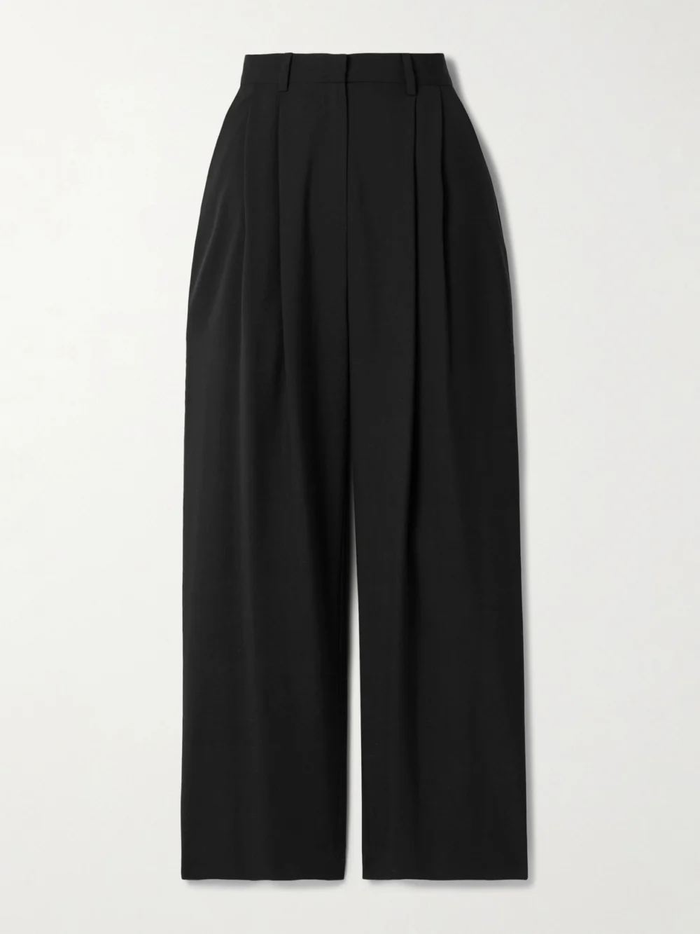 Salon 1884 Cecily Pleated Wool Wide-leg Pants in black