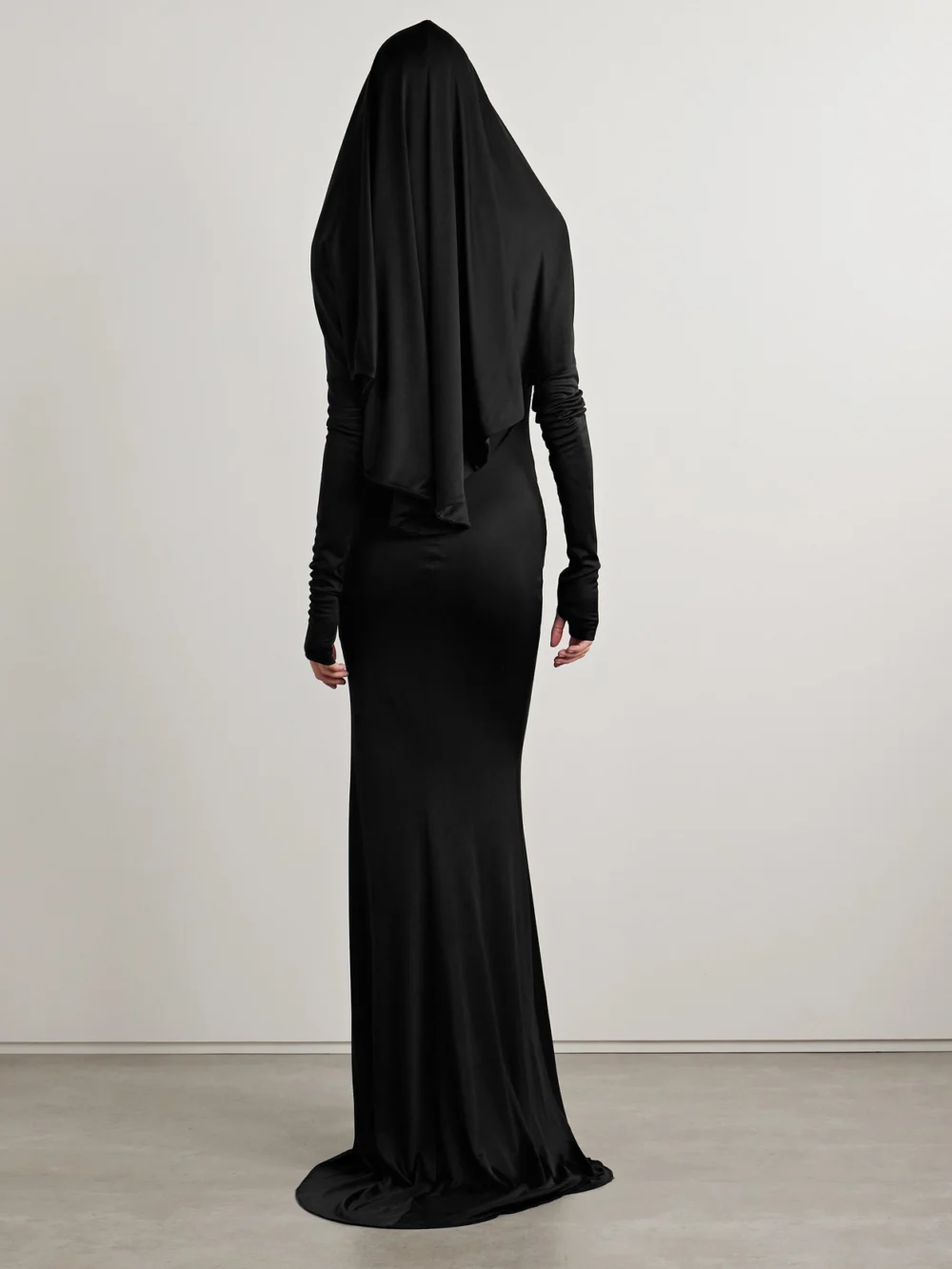 Back view of the Salon 1884 Dominique Silk-satin Jersey Halterneck Gown