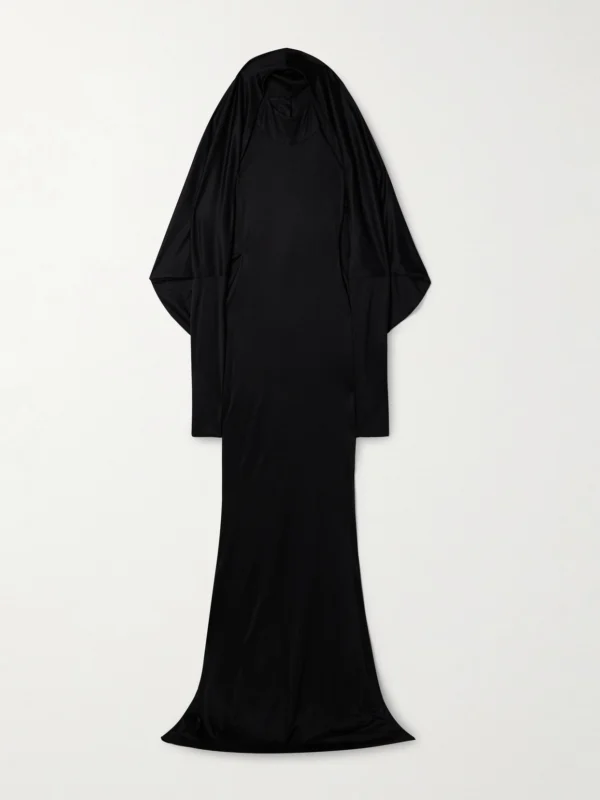 Salon 1884 Dominique Silk-satin Jersey Halterneck Gown