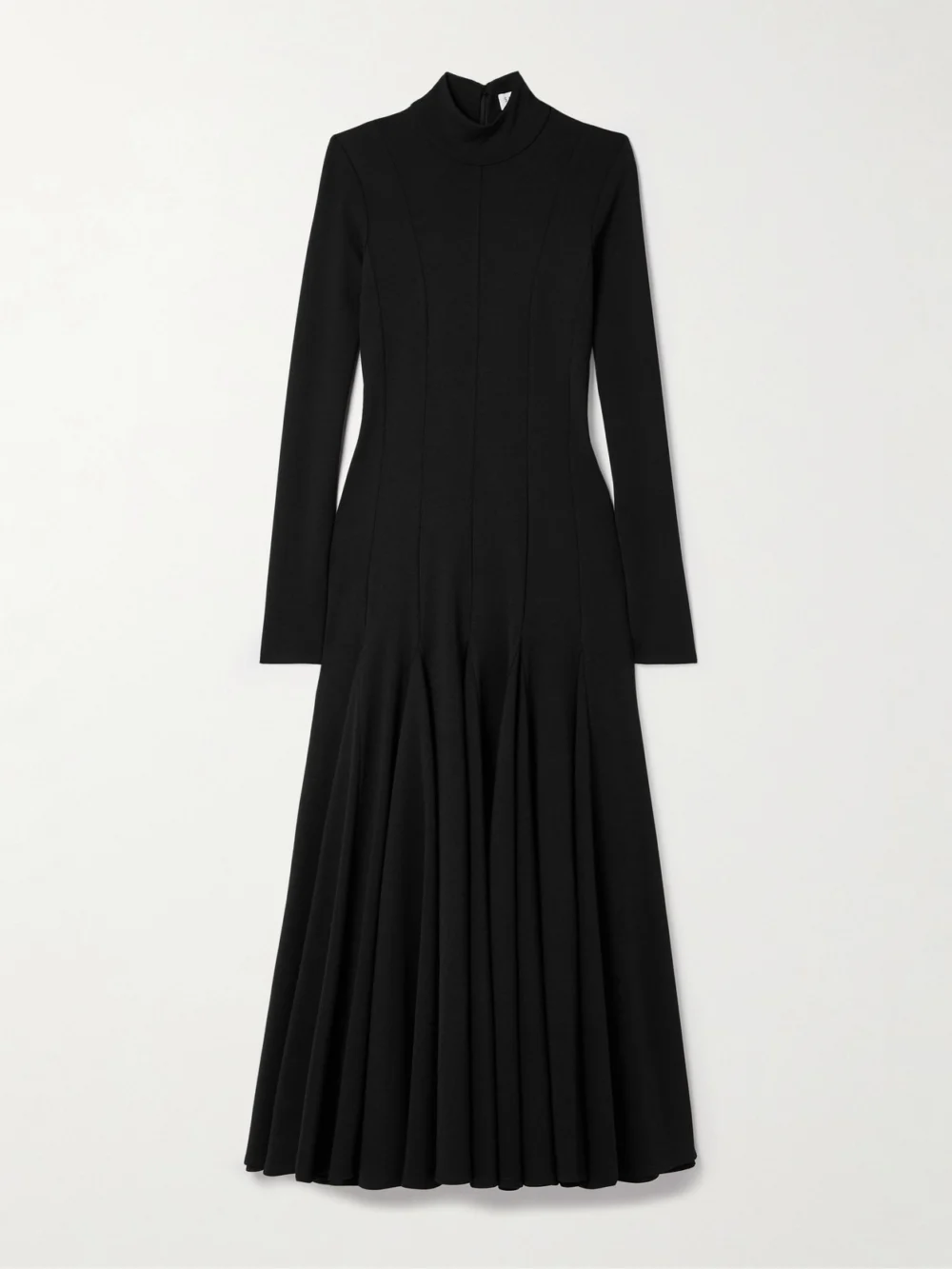Salon 1884 Elodie Wool-blend Jersey Turtleneck Midi Dress in black