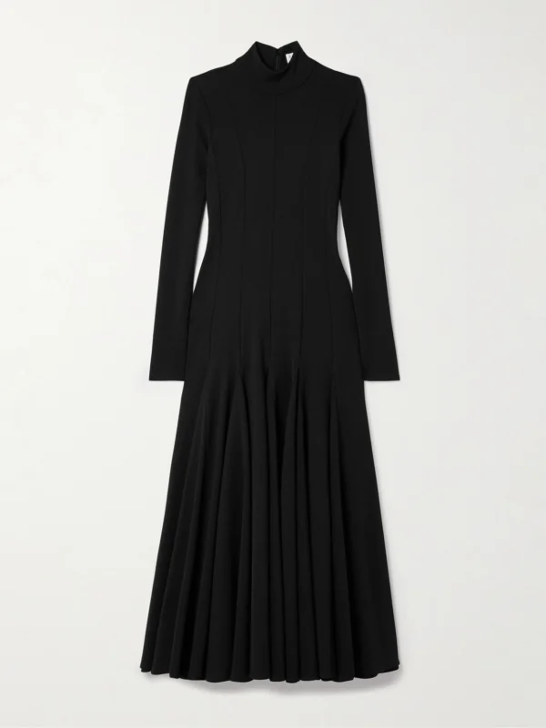 Salon 1884 Elodie Wool-blend Jersey Turtleneck Midi Dress
