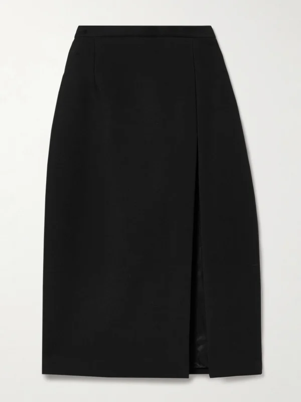 Salon 1884 Ezra Wool and Silk-blend Twill Skirt