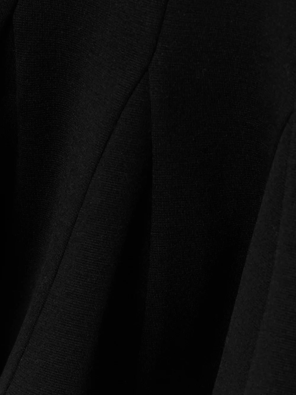 Close-up detail of the Salon 1884 Ismay Paneled Wool-blend Peplum Turtleneck Top