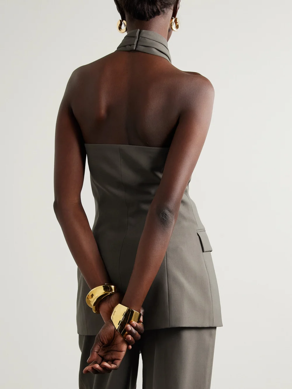 Back view of the Salon 1884 Kaito Wool Halterneck Top