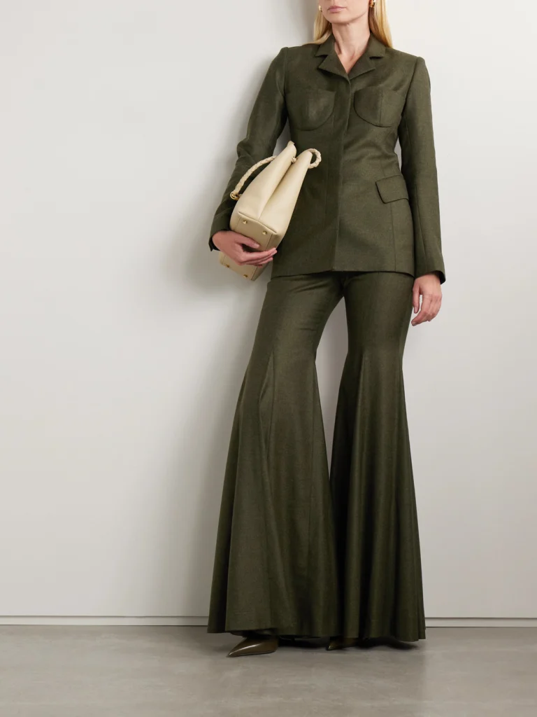 Salon 1884 Leon Wool and Cashmere-blend Twill Flared Pants