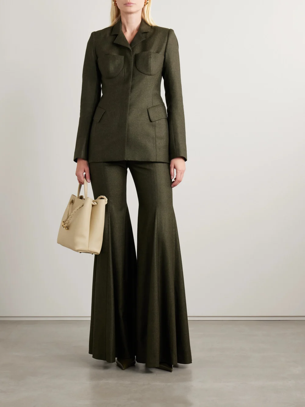 Salon 1884 Maigret Wool and Cashmere-blend Twill Blazer, worn by a model