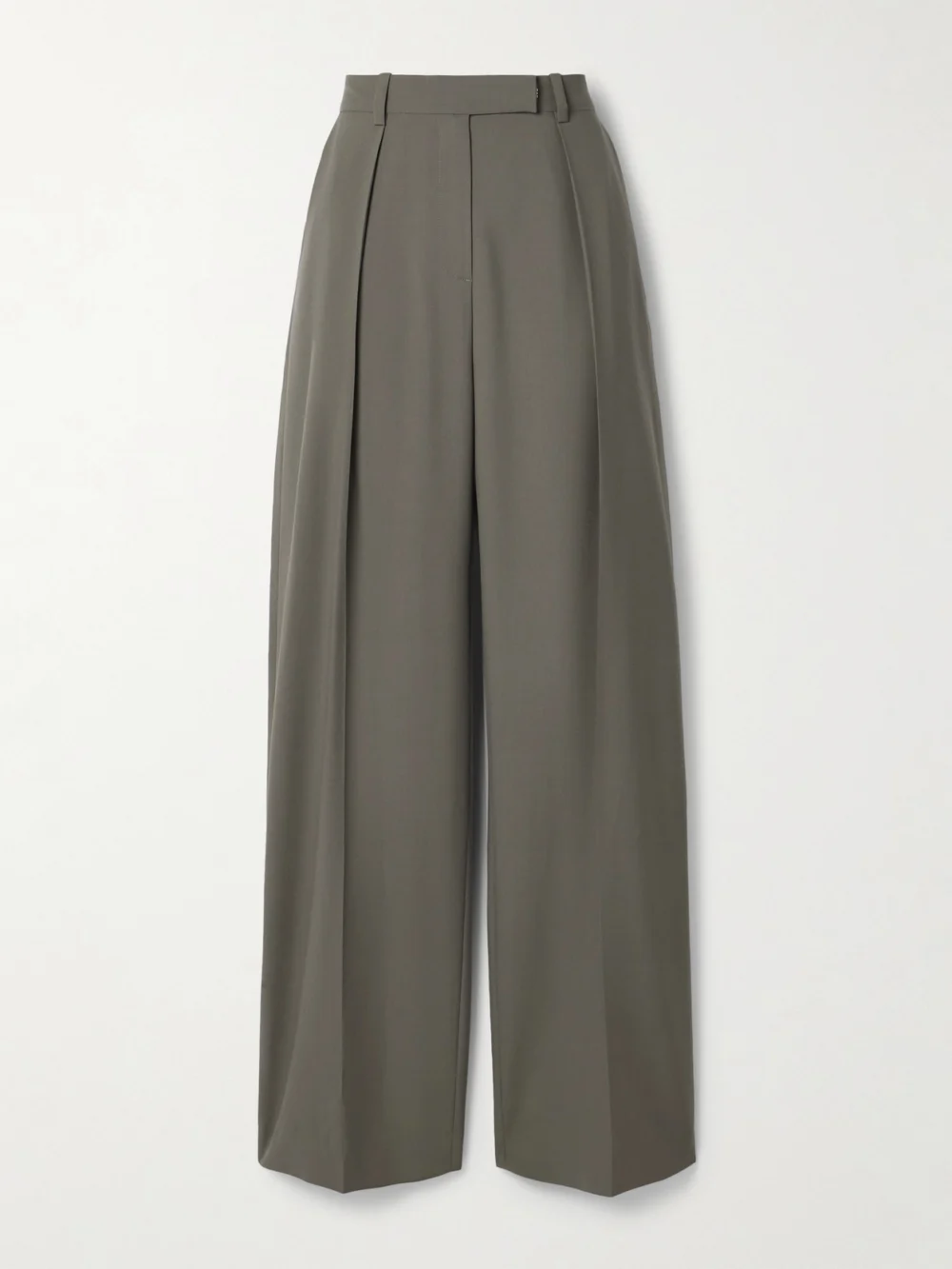Salon 1884 Odile Pleated Wool Wide-leg Pants in brown