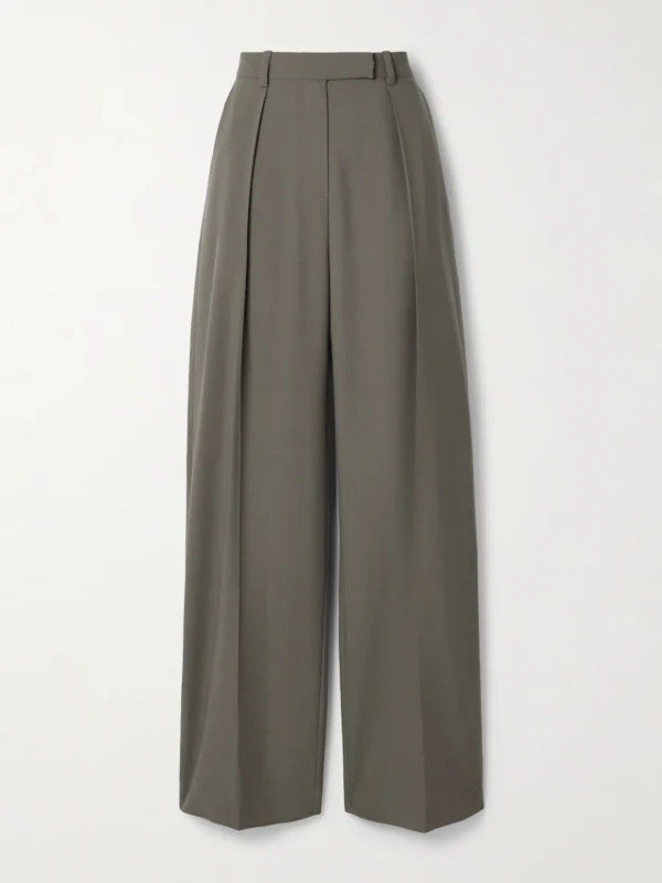 Salon 1884 Odile Pleated Wool Wide-leg Pants