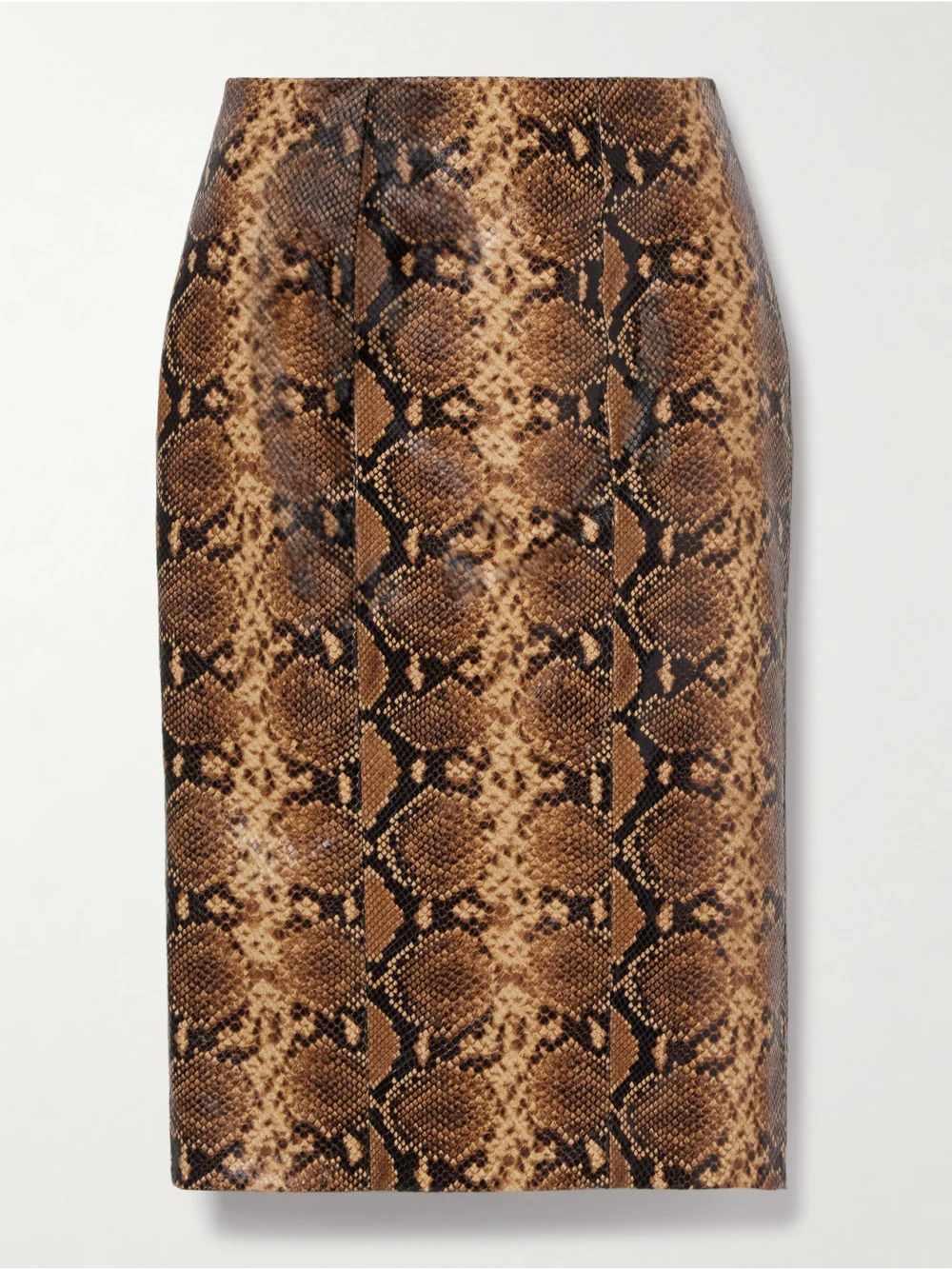 Salon 1884 Yvette Paneled Snake-effect Leather Skirt in snake print