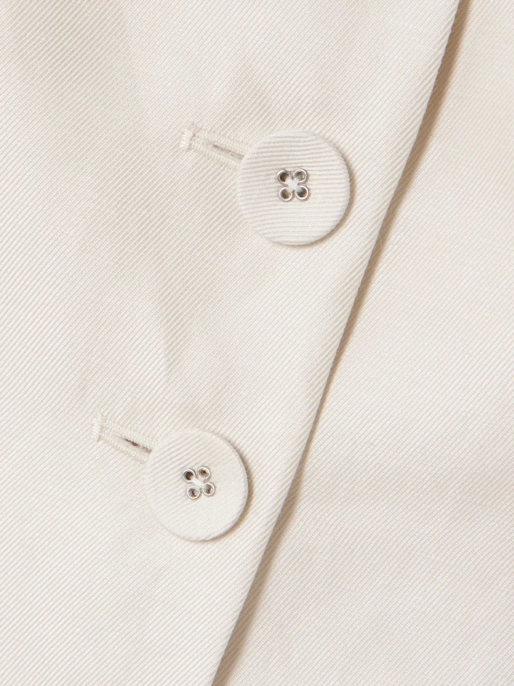 Close-up detail of the Saloni Bibba Cotton, Linen and Silk-blend Twill Top