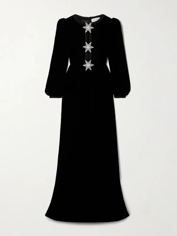 Saloni Camille Embellished Velvet Gown