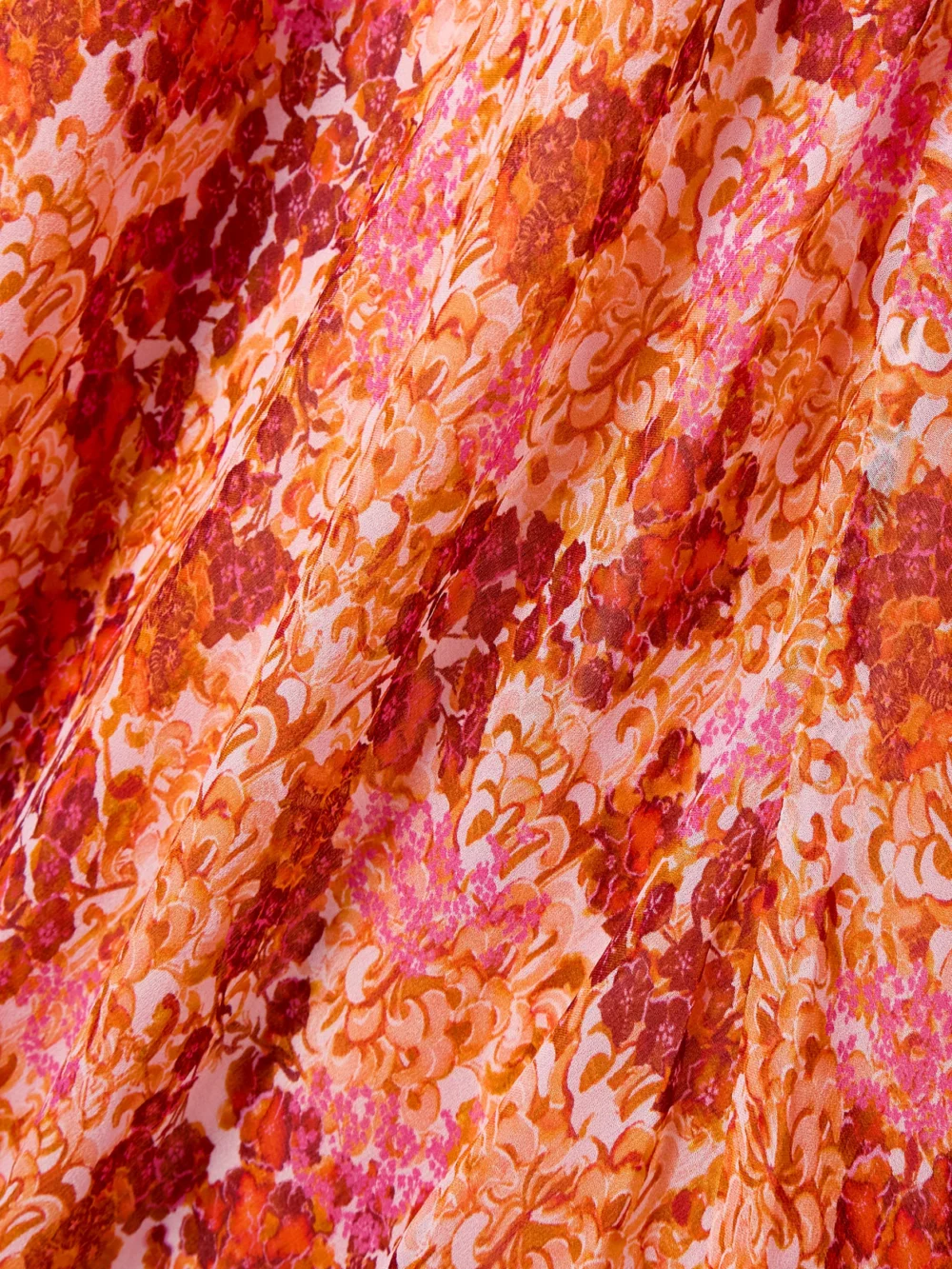 Close-up detail of the Saloni Claudia Cape-effect Floral-print Silk-georgette Gown