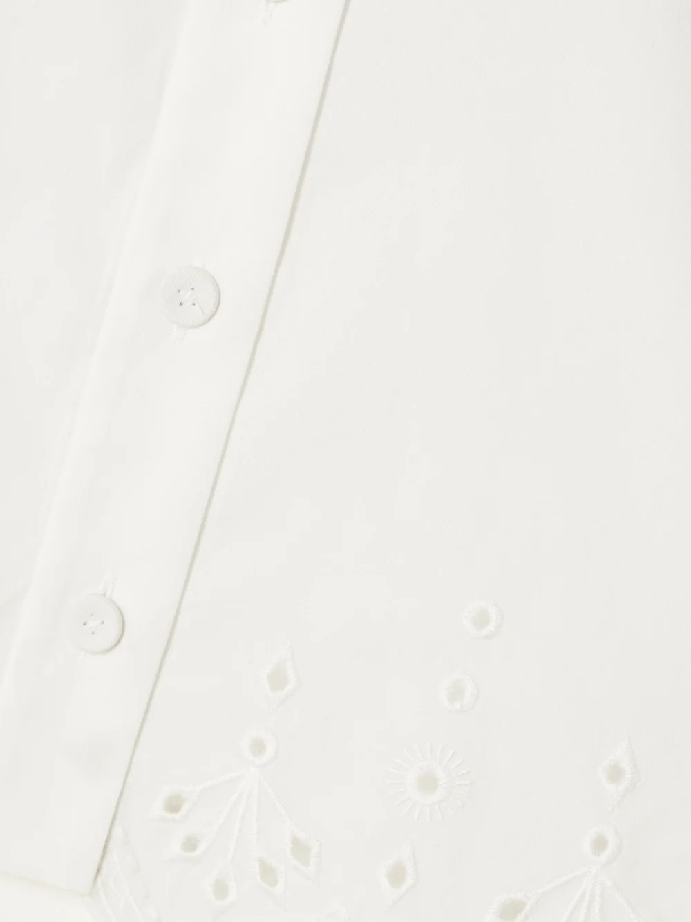 Close-up detail of the Saloni Dree Scalloped Broderie Anglaise Cotton-poplin Shirt