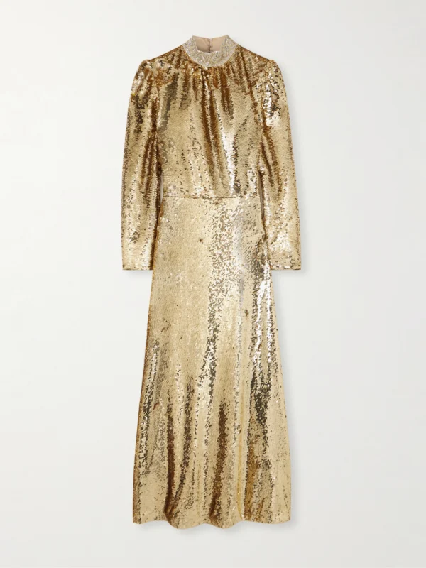 Saloni Jena Embellished Silk-trimmed Tulle Midi Dress