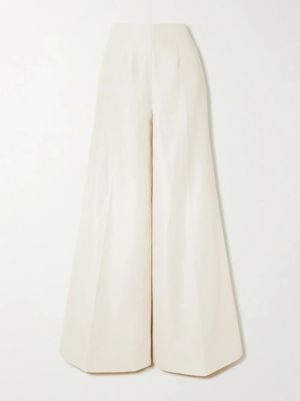 Saloni Walli Cotton, Linen and Silk-blend Wide-leg Pants in ivory