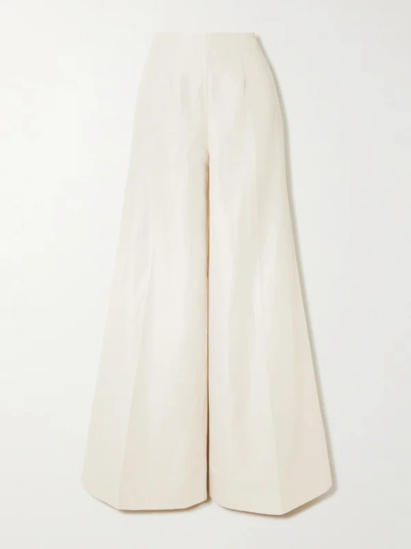 Saloni Walli Cotton, Linen and Silk-blend Wide-leg Pants