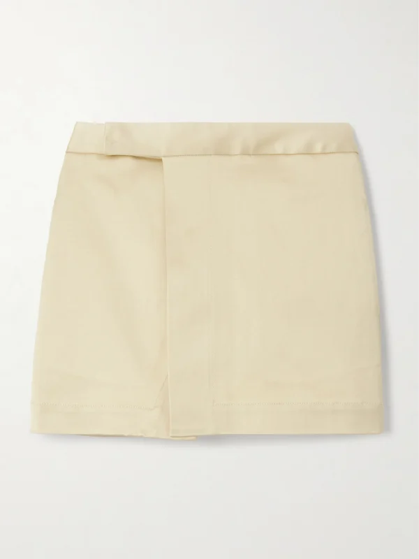 Sasuphi Andrea Silk and Cotton-blend Twill Mini Wrap Skirt