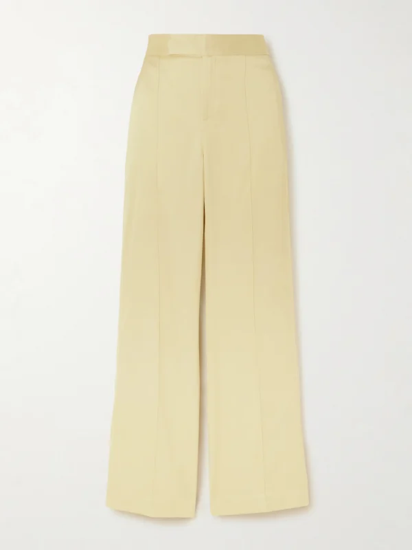 Sasuphi Andrea Silk-blend Satin Straight-leg Pants