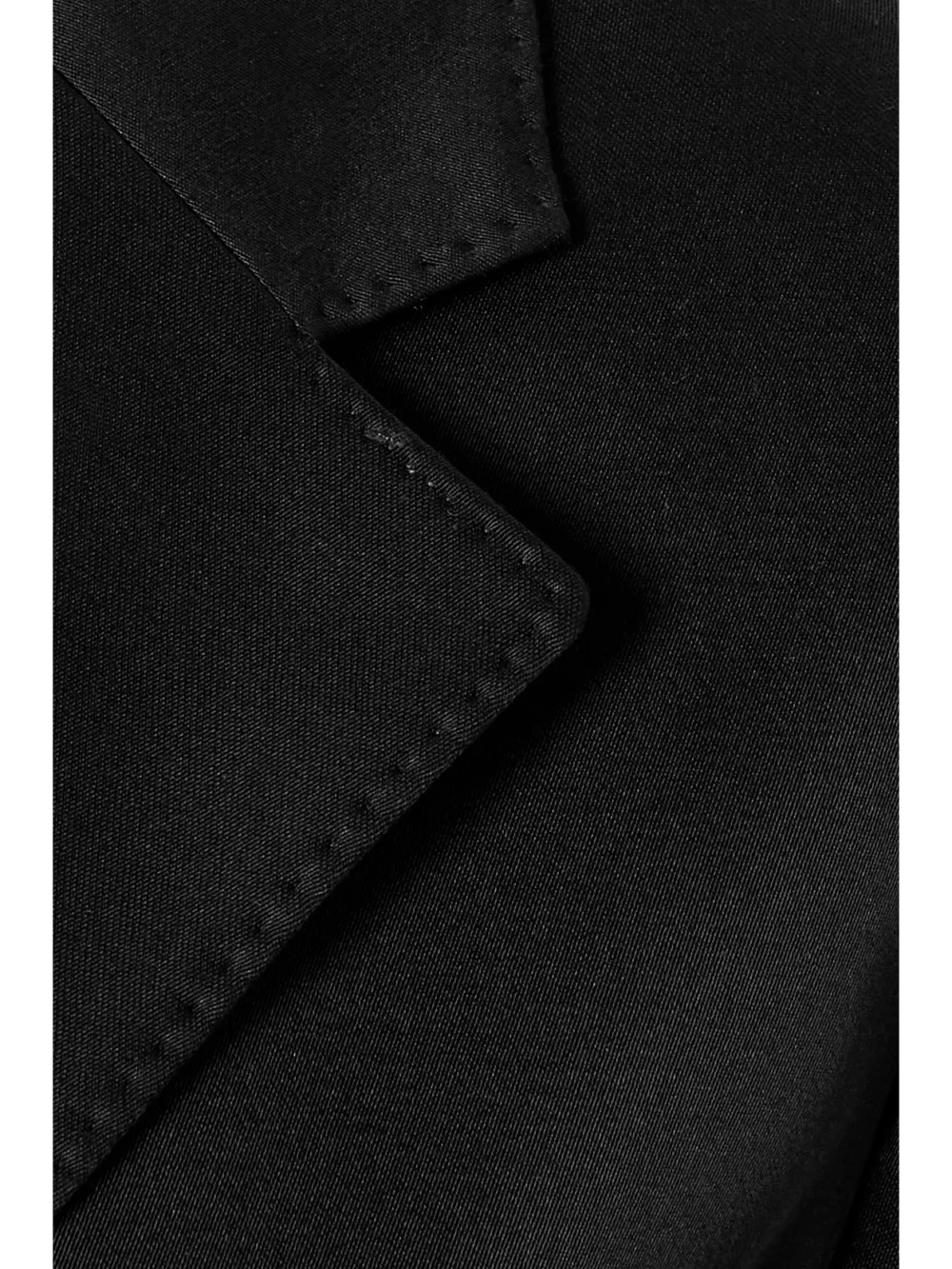 Close-up detail of the Sasuphi Benni Belted Silk and Wool-blend Blazer