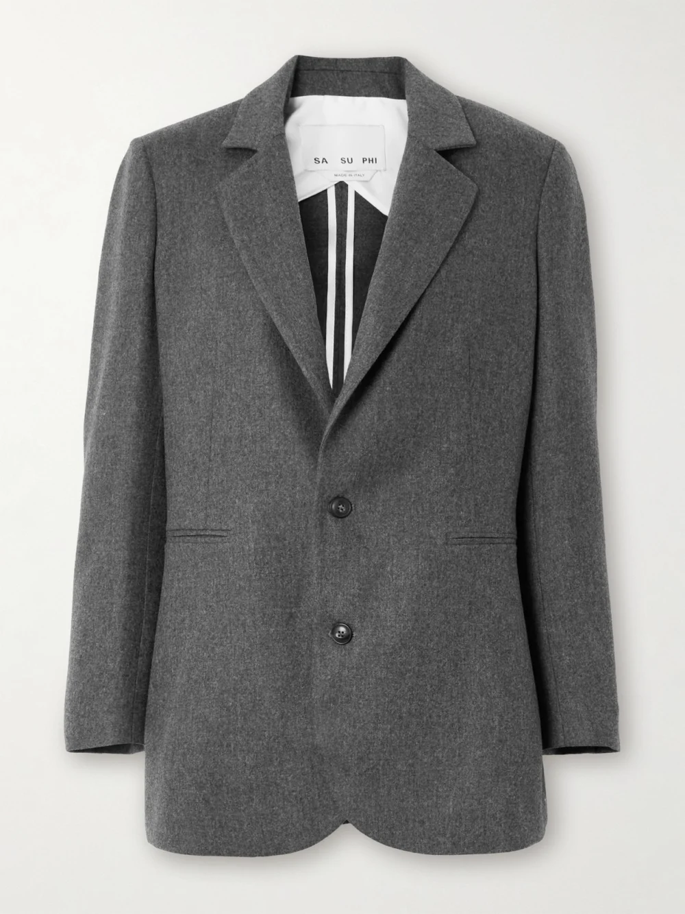 Sasuphi Bogart Wool-blend Flannel Blazer in gray