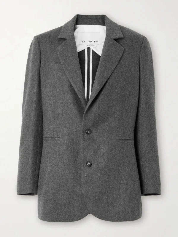 Sasuphi Bogart Wool-blend Flannel Blazer