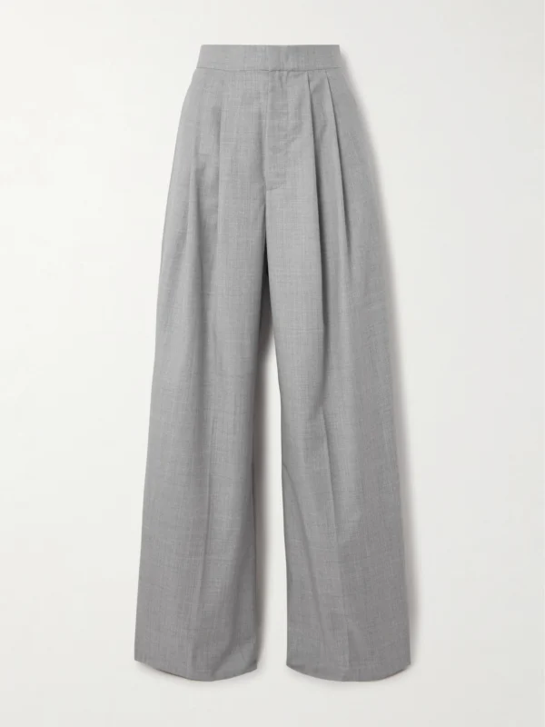Sasuphi Lauren Pleated Wool Wide-leg Pants