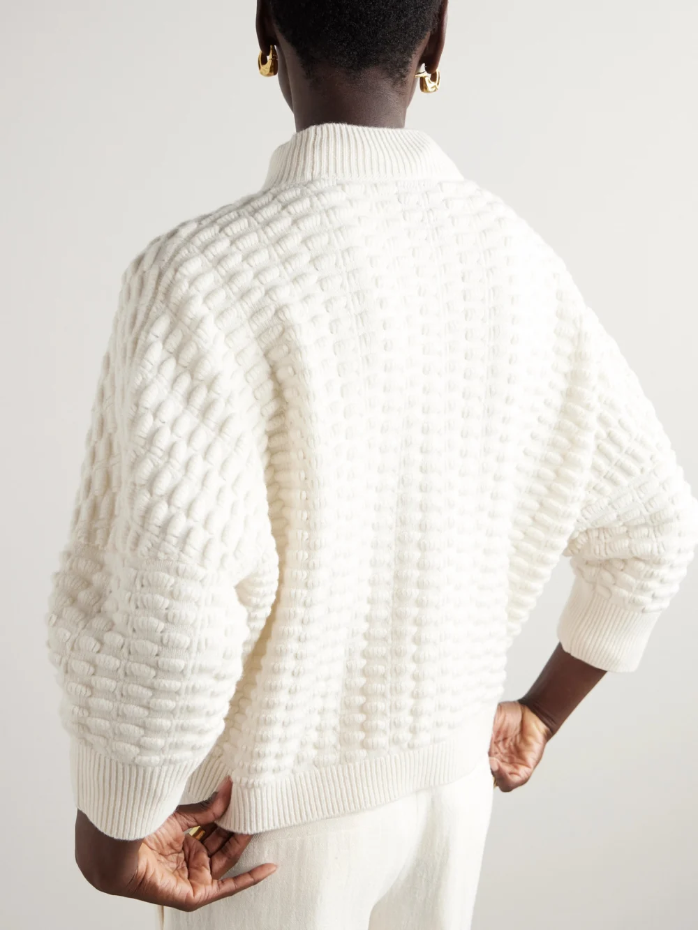 Back view of the Sasuphi Lupetto Merino Wool and Cashmere-blend Sweater