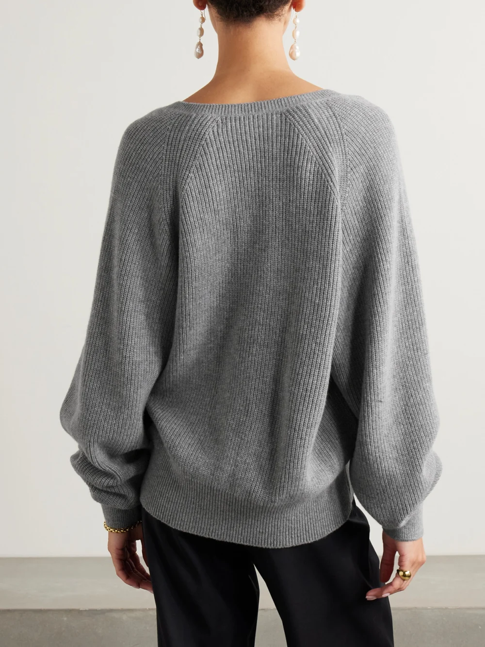 Back view of the Sasuphi Merino Wool and Cashmere-blend Sweater