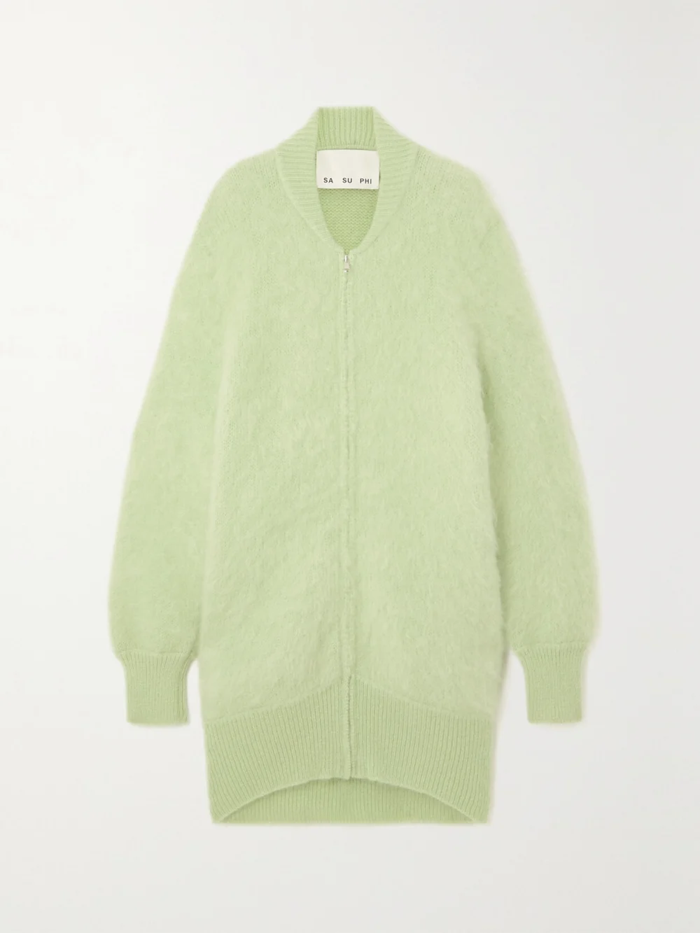 Sasuphi Oversized Mohair-blend Cardigan in light green