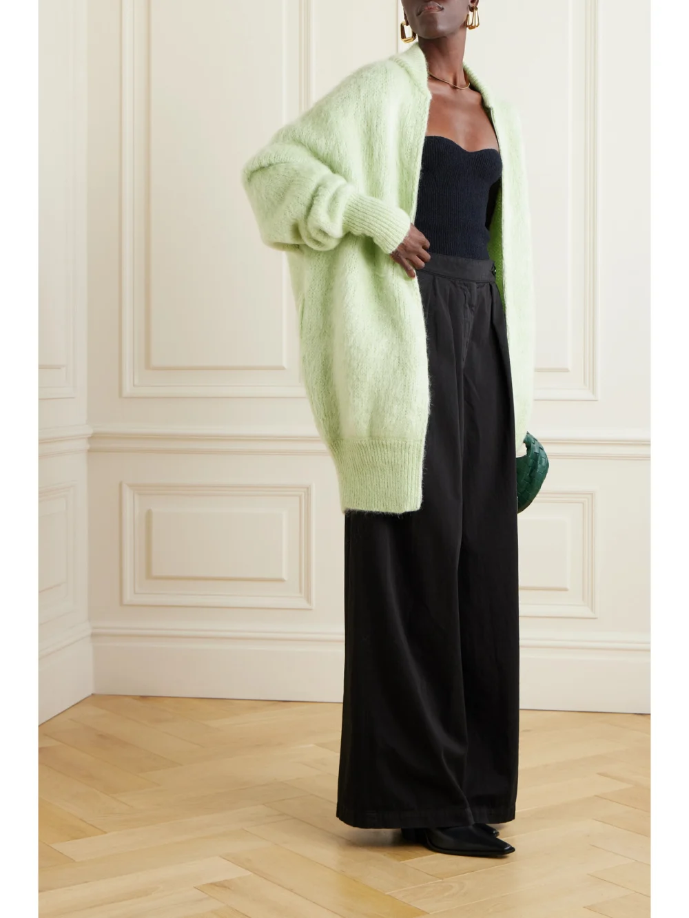 Sasuphi Oversized Mohair-blend Cardigan, worn by a model