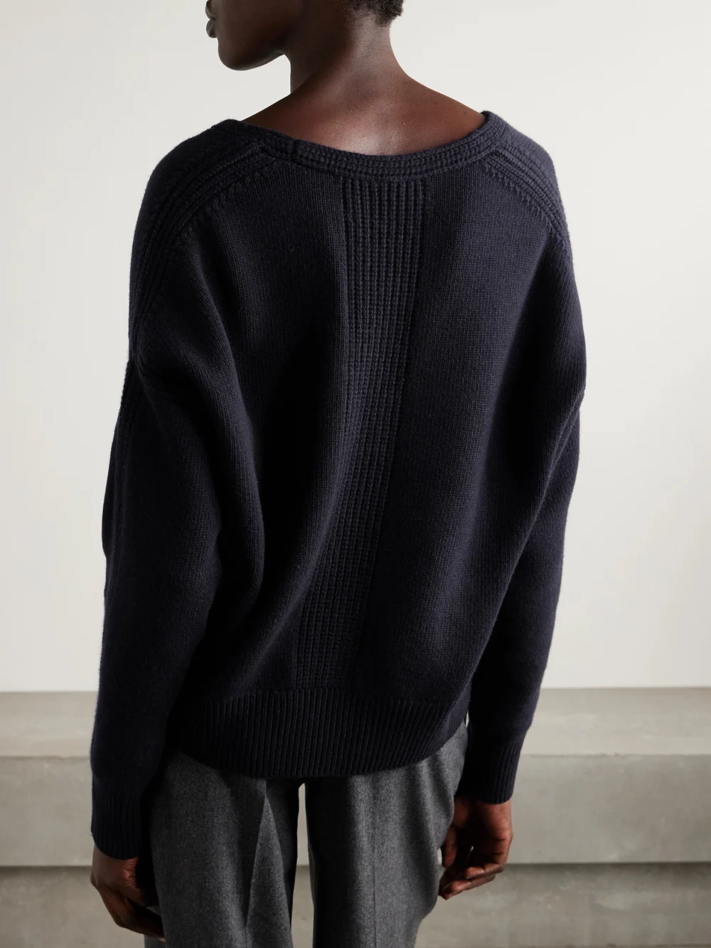 Back view of the Sasuphi Rasato Merino Wool and Cashmere-blend Sweater
