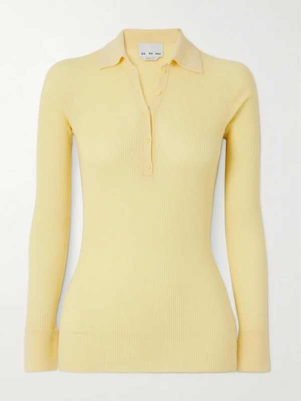 Sasuphi Ribbed Cashmere and Silk-blend Polo Shirt