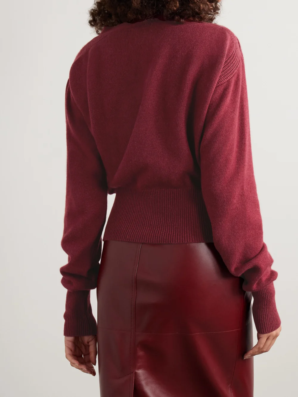 Back view of the Sasuphi Ribbed Cashmere Cardigan