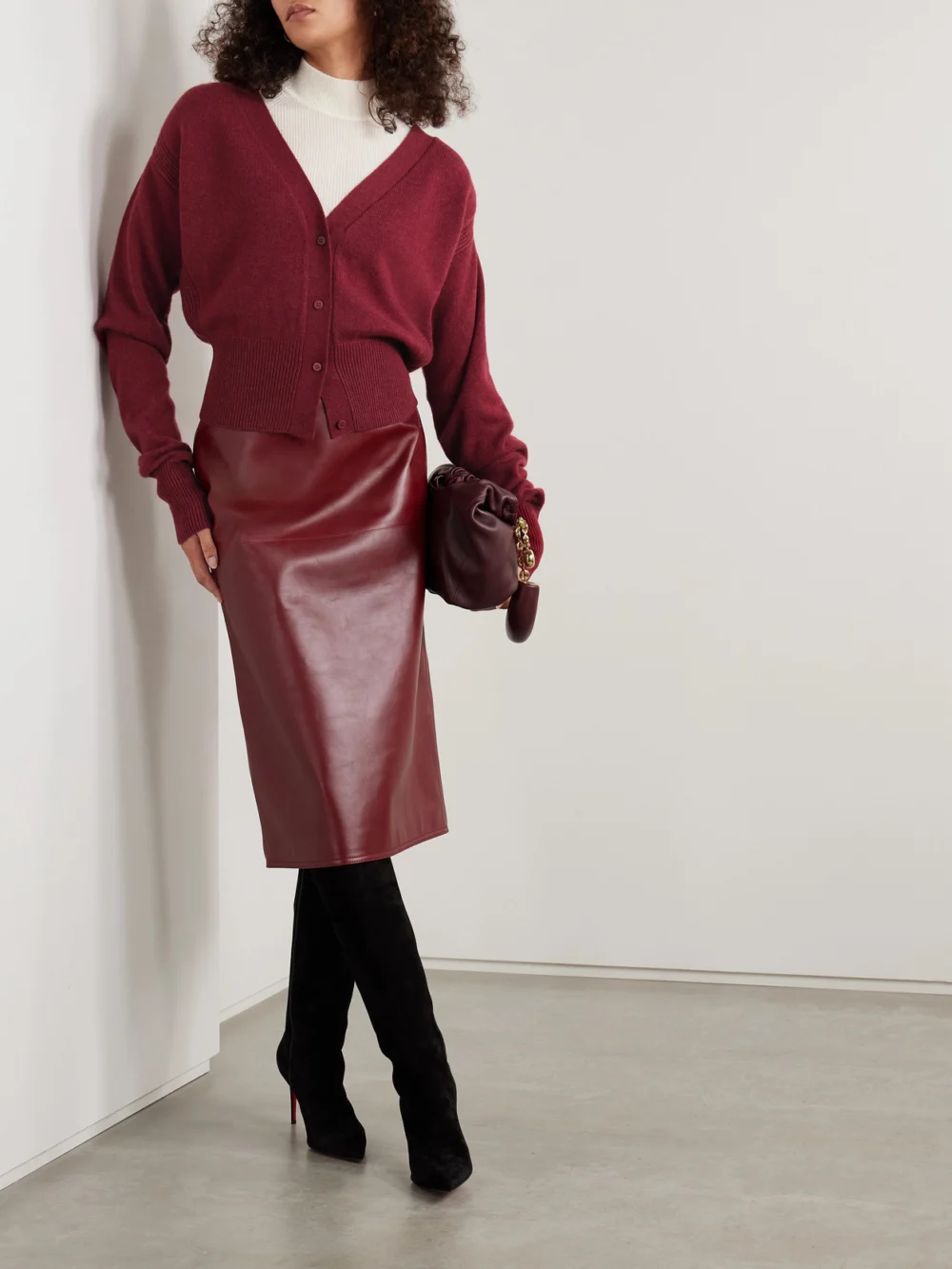 Sasuphi Ribbed Cashmere Cardigan, worn by a model