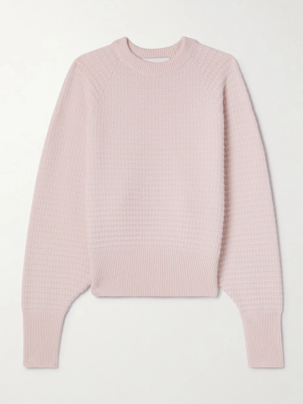Sasuphi Waffle-knit Merino Wool and Cashmere-blend Sweater in pastel pink