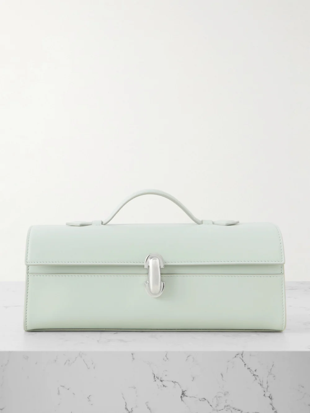 Savette Slim Symmetry Leather Top-handle Bag in mint