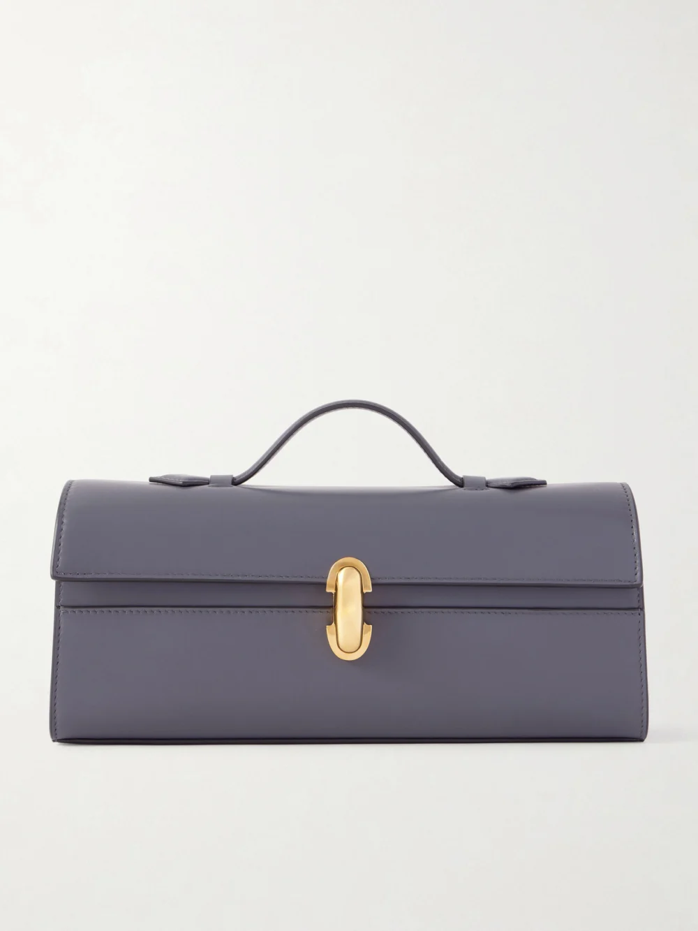 Savette Slim Symmetry Leather Top-handle Bag in storm blue