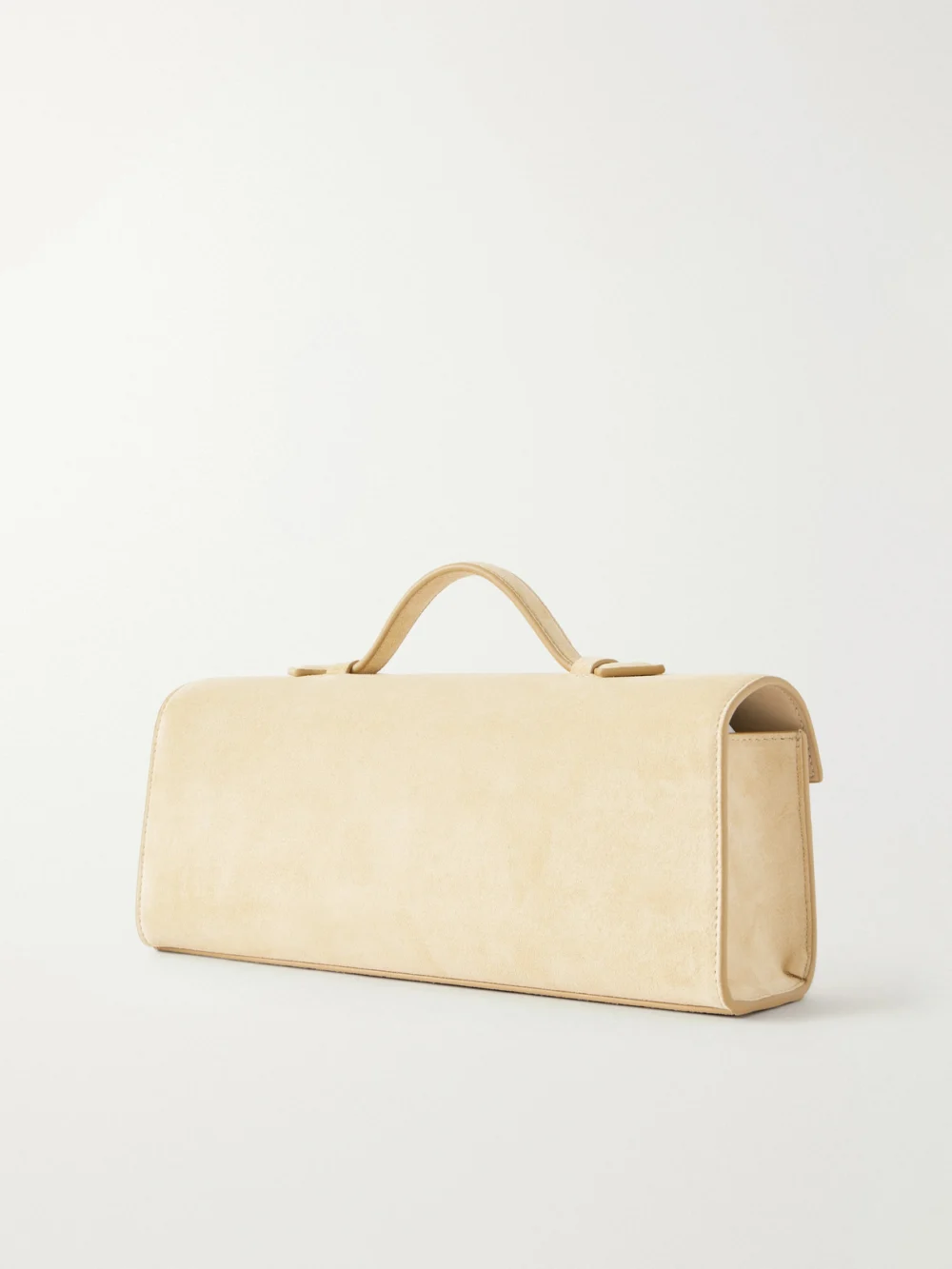 Back view of the Savette Slim Symmetry Pochette Suede Top-handle Bag