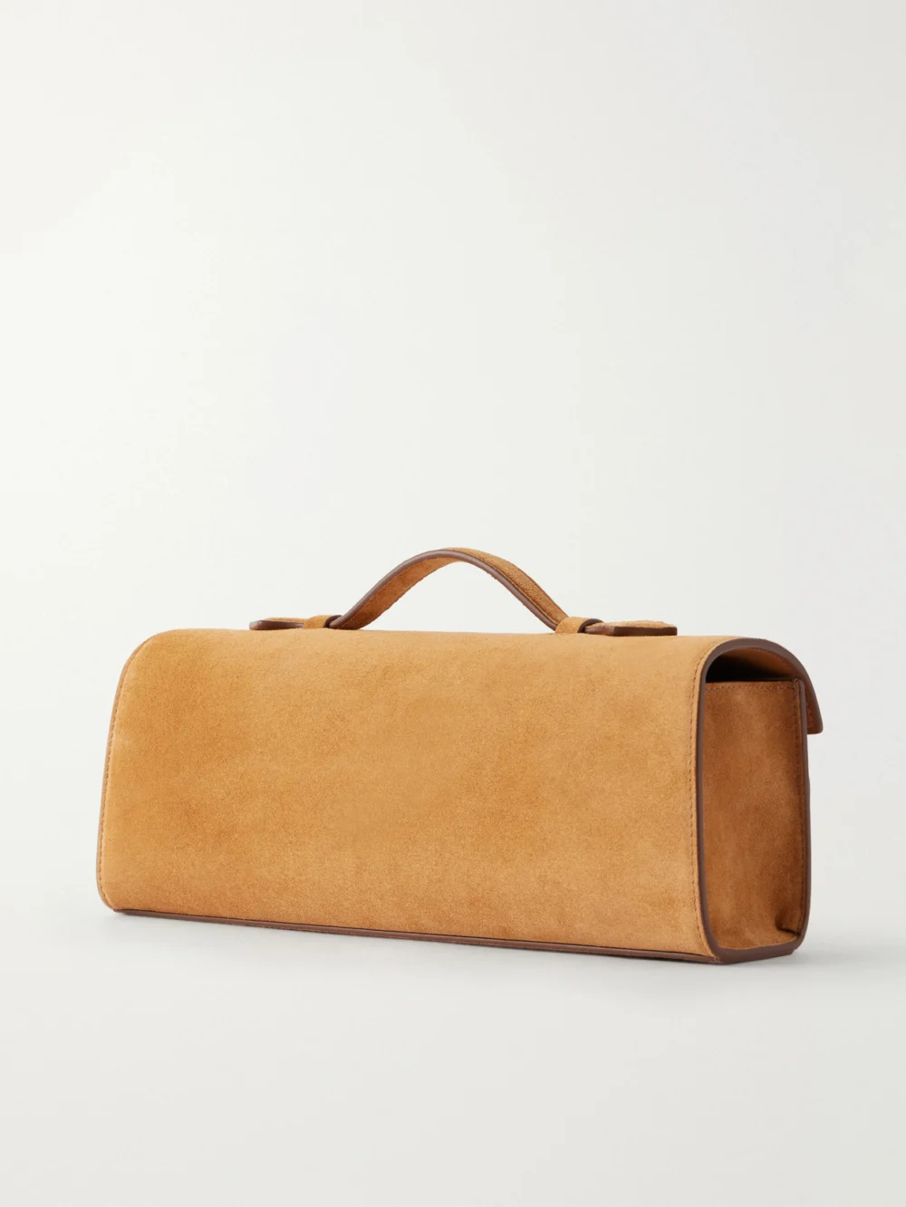 Back view of the Savette Slim Symmetry Pochette Suede Top-handle Bag