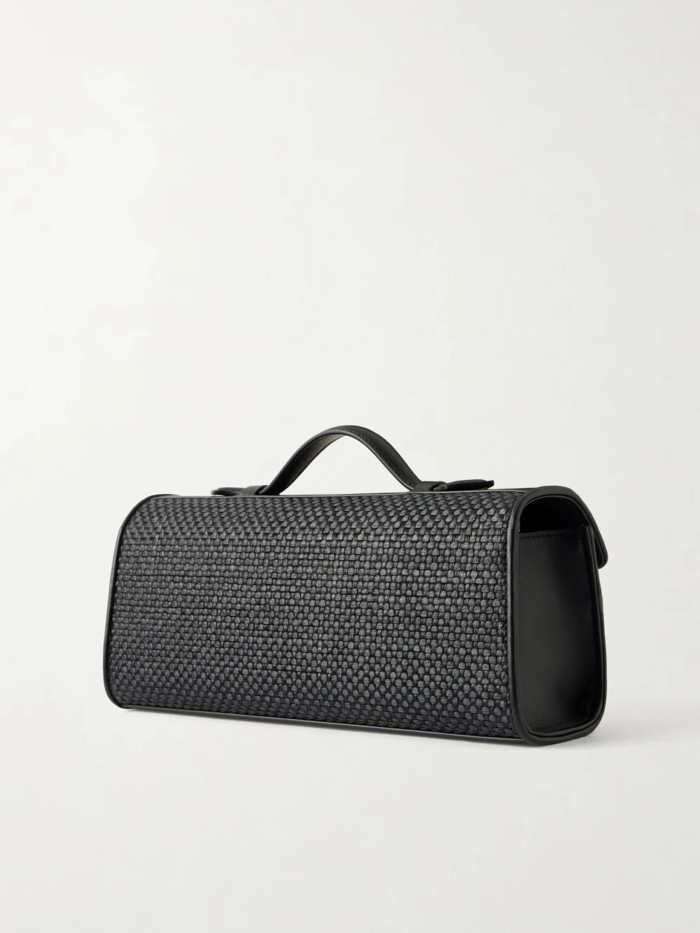 Back view of the Savette Slim Symmetry Woven Leather Top-handle Bag
