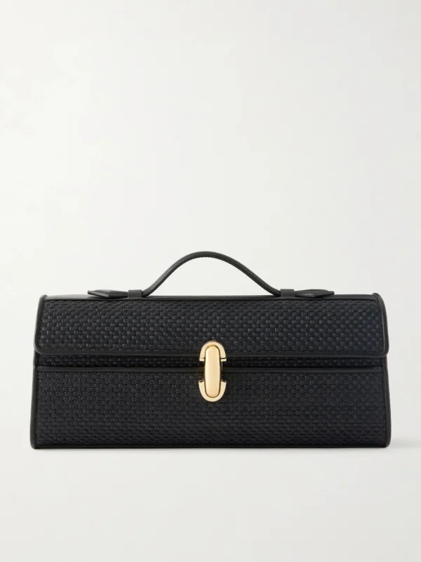 Savette Slim Symmetry Woven Leather Top-handle Bag