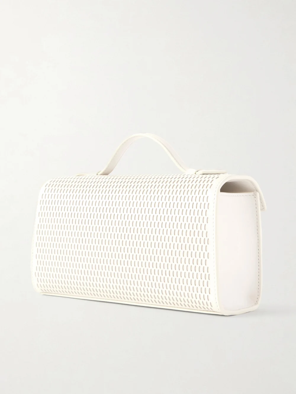 Back view of the Savette Symmetry Laser-cut Leather Top-handle Bag