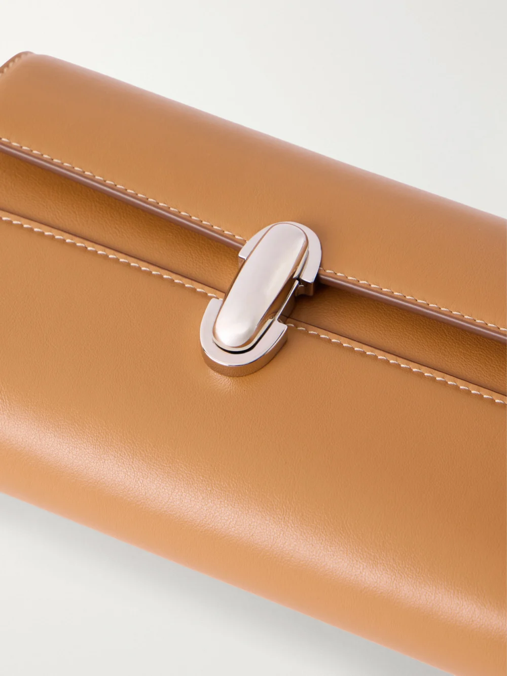 Close-up detail of the Savette Symmetry Mini Leather Shoulder Bag