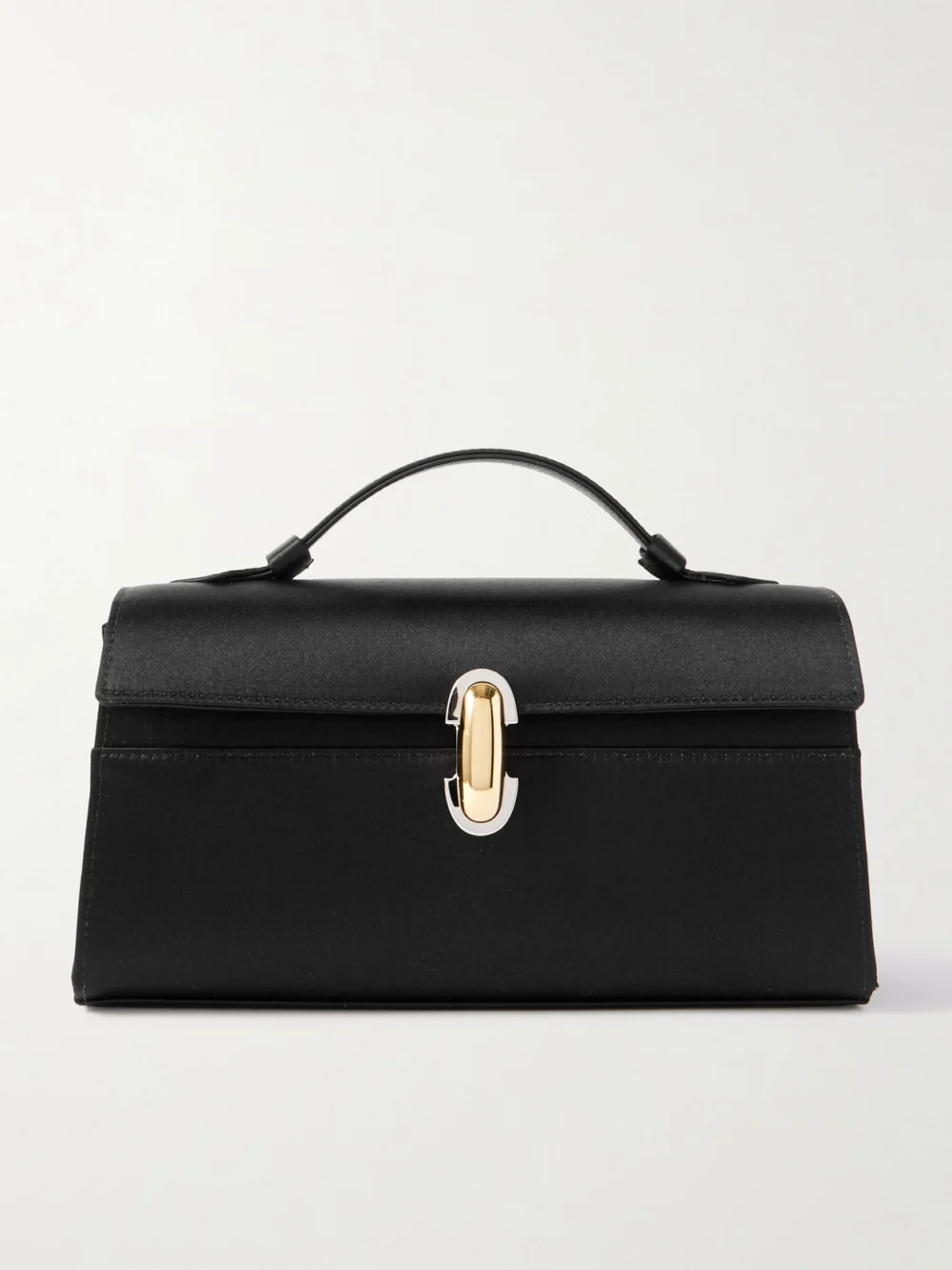 Savette Symmetry Pochette Satin Top-handle Bag in black