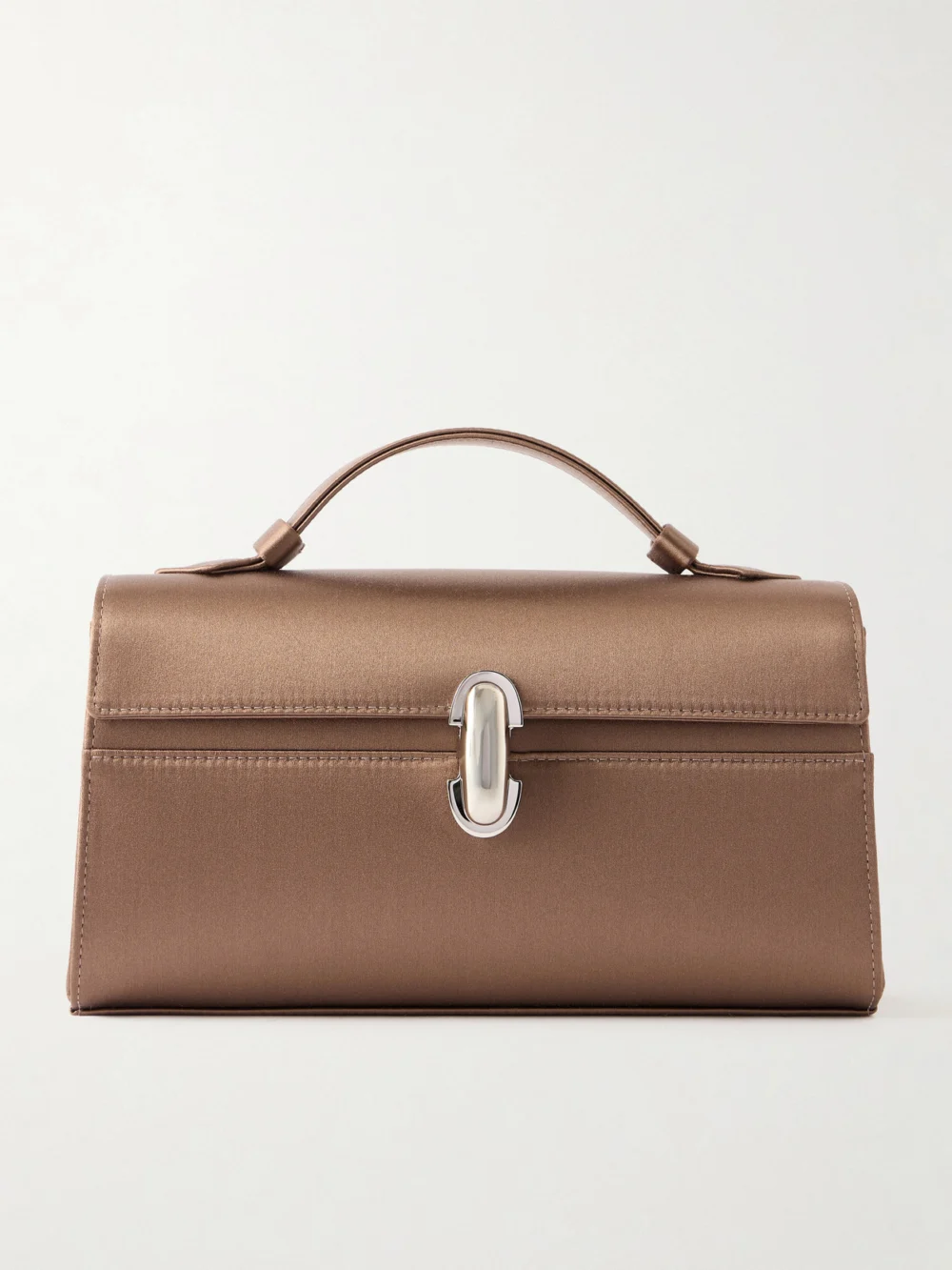 Savette Symmetry Pochette Satin Top-handle Bag in taupe