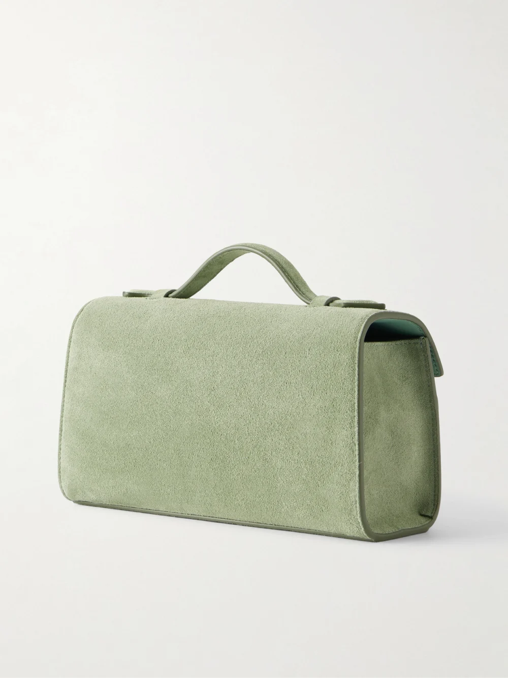 Back view of the Savette Symmetry Pochette Suede Top-handle Bag